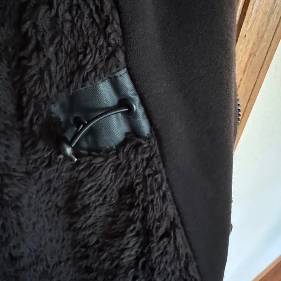 Marc Anthony Faux Black Leather Lined Jacket w/hood-size Large